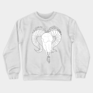 Aries Skull - Black and White Crewneck Sweatshirt